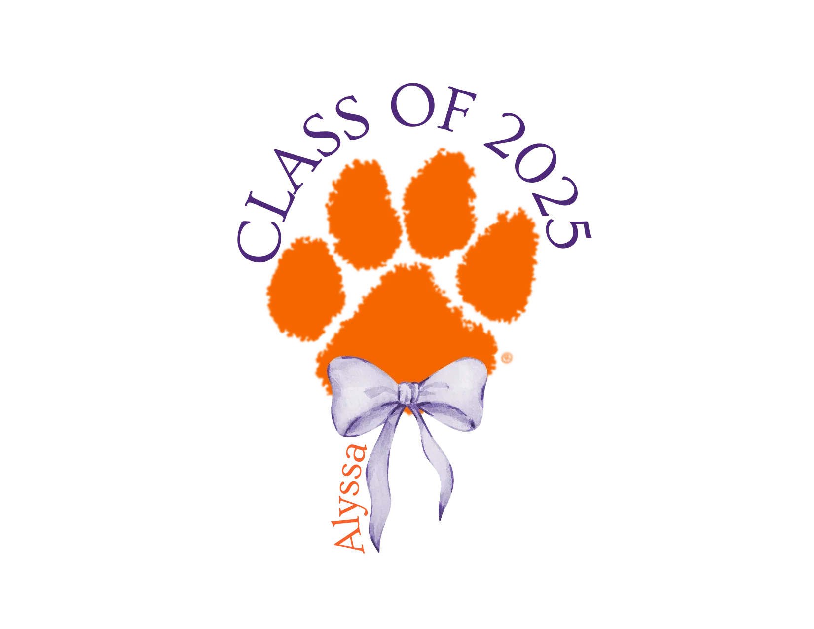 Graduation Clutch Bag - Clemson Paw Print - Class of 2025 - Personalizable - Whippie's