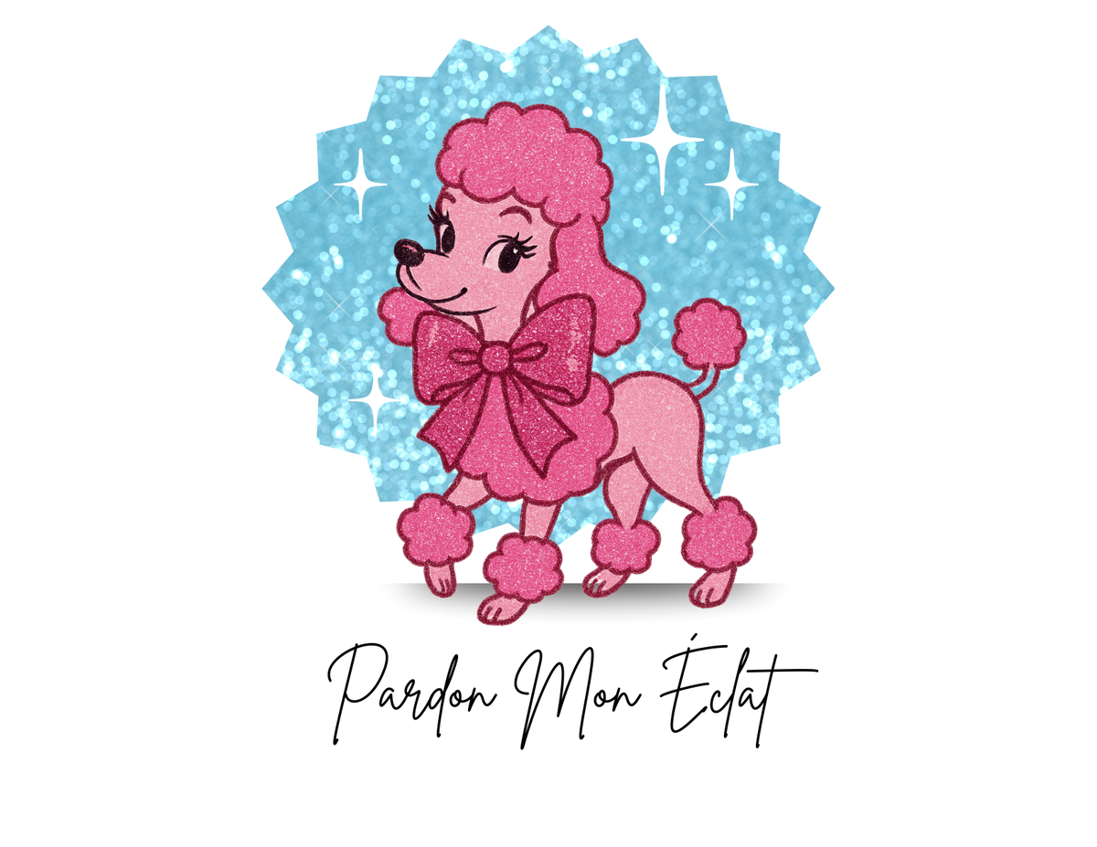 Pardon Mon Éclat (Excuse My Sparkle) Pink Poodle Women's Baby Tee