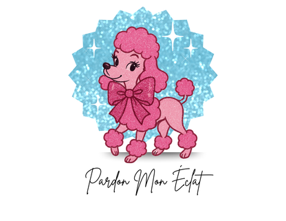 Pardon Mon Éclat (Excuse My Sparkle) Pink Poodle Women's Baby Tee