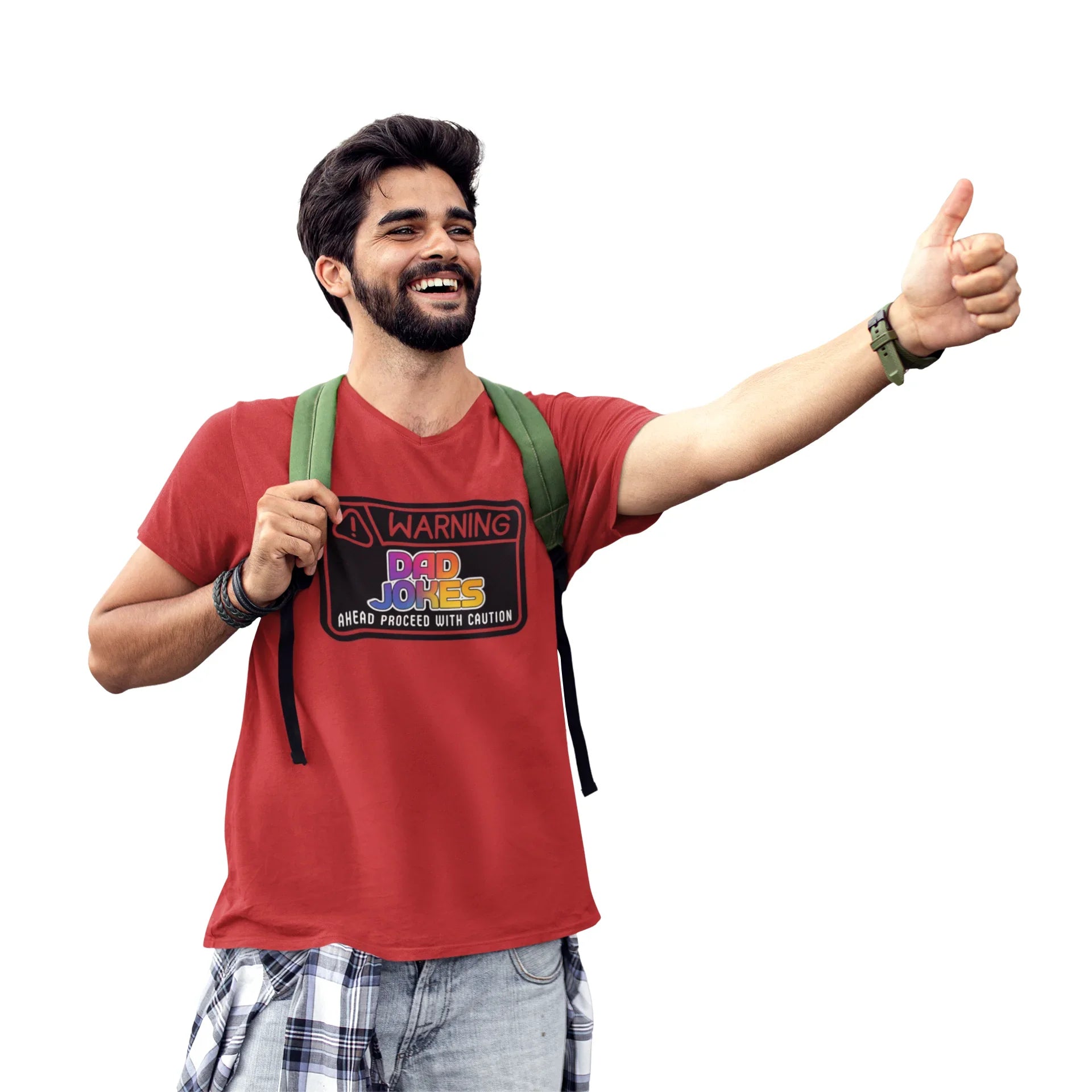 Warning: Dad Jokes Ahead - Proceed with Caution V-Neck Tee - Whippie's