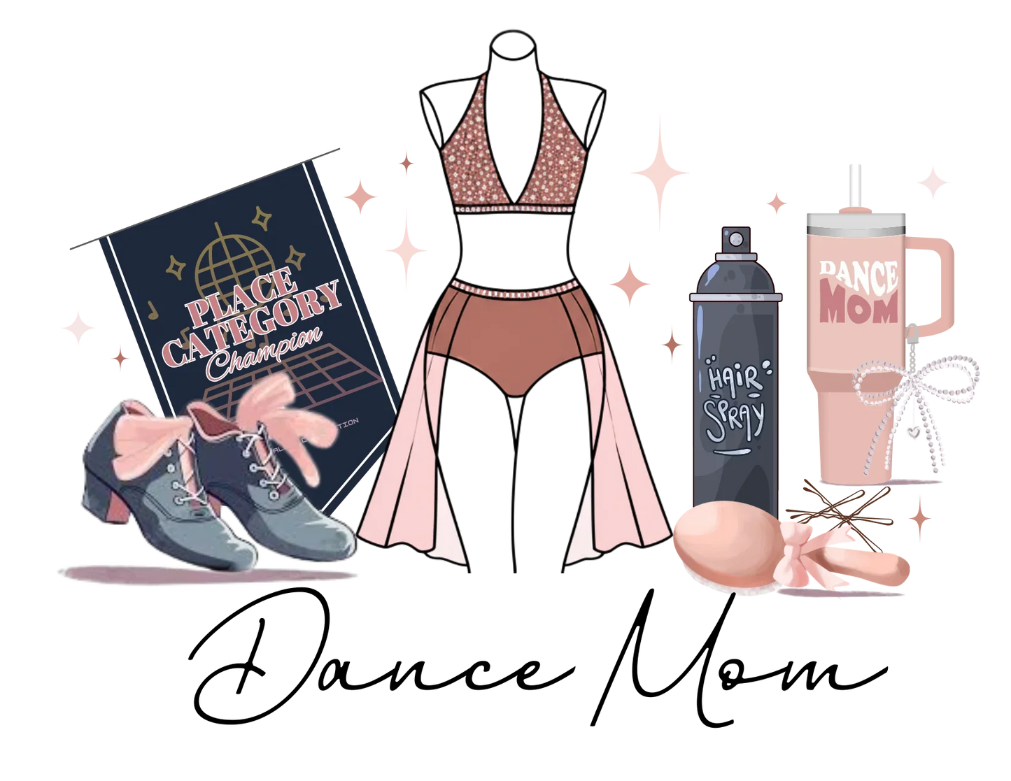 Dance Mom Life Essentials Fitted Women's Tee - Personalizable - Whippie's