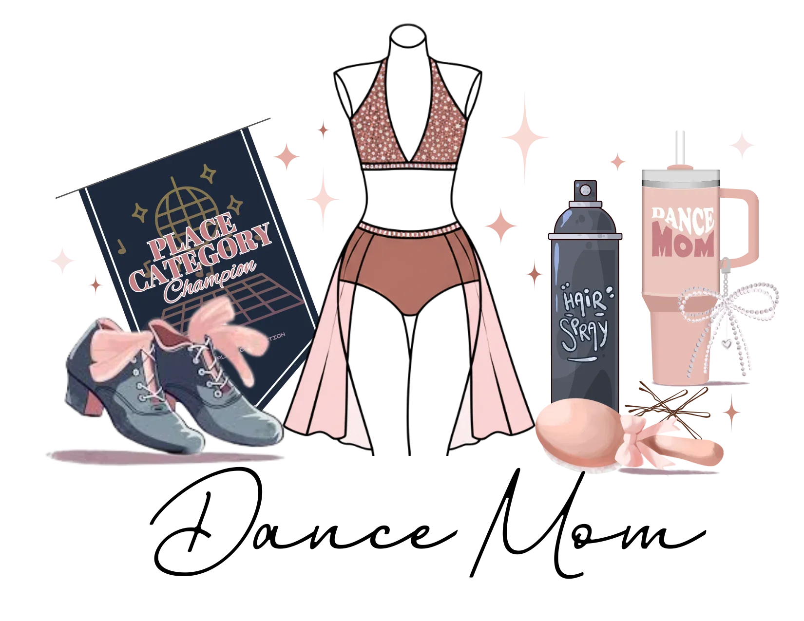 Dance Mom Life Essentials Fitted Women's Tee - Personalizable - Whippie's