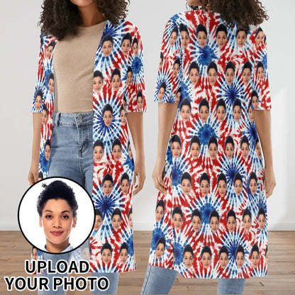 Women's Half Sleeve Kimono Cardigan - Personalizable with Your Photo - Whippie's