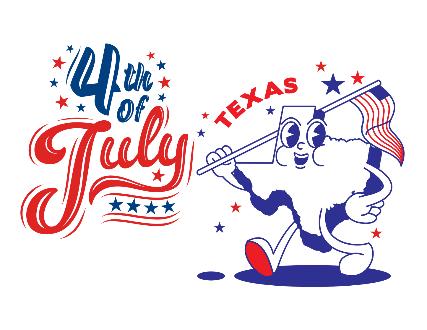 State Flag Pride - 4th of July Youth Tee - Personalizable - Whippie's