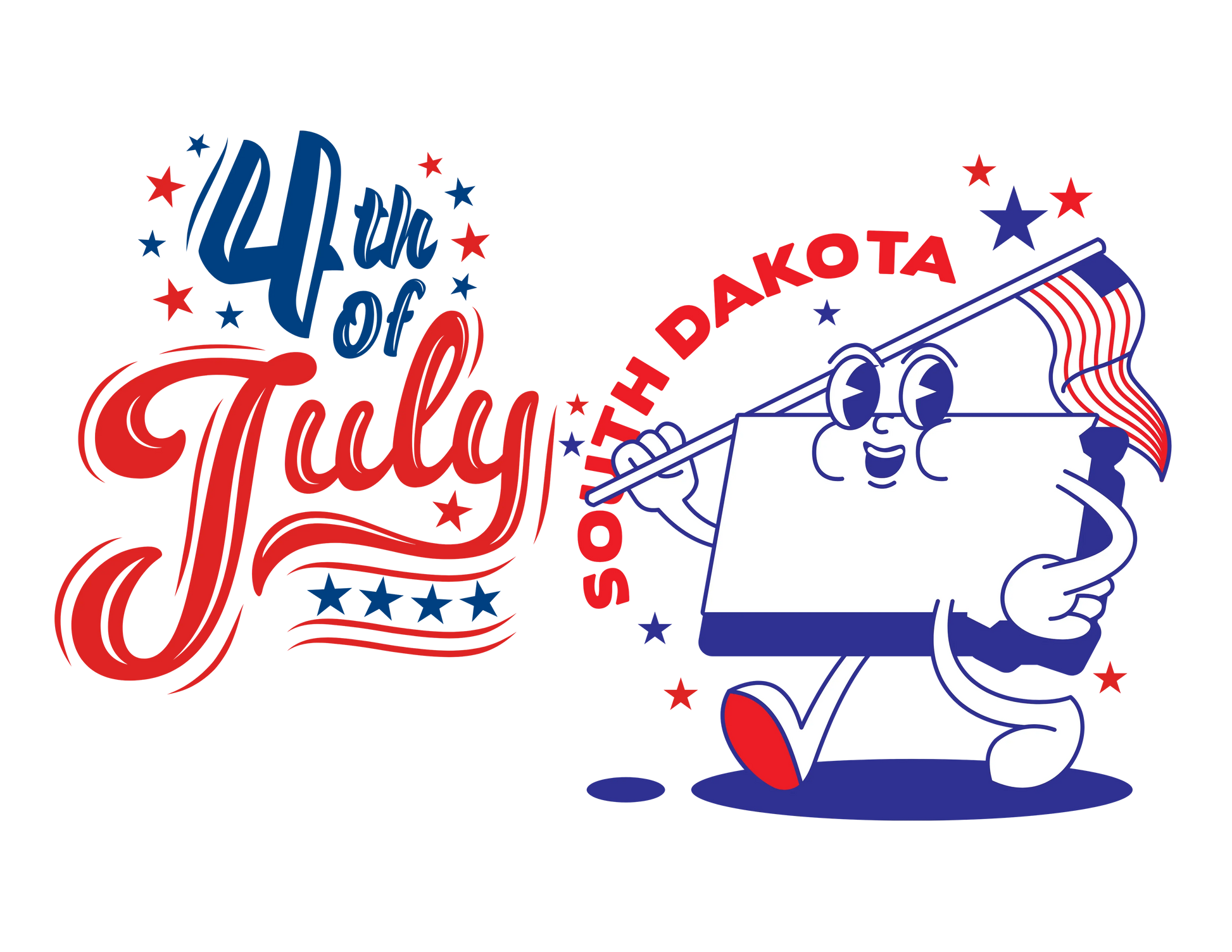 State Flag Pride - 4th of July Youth Tee - Personalizable - Whippie's