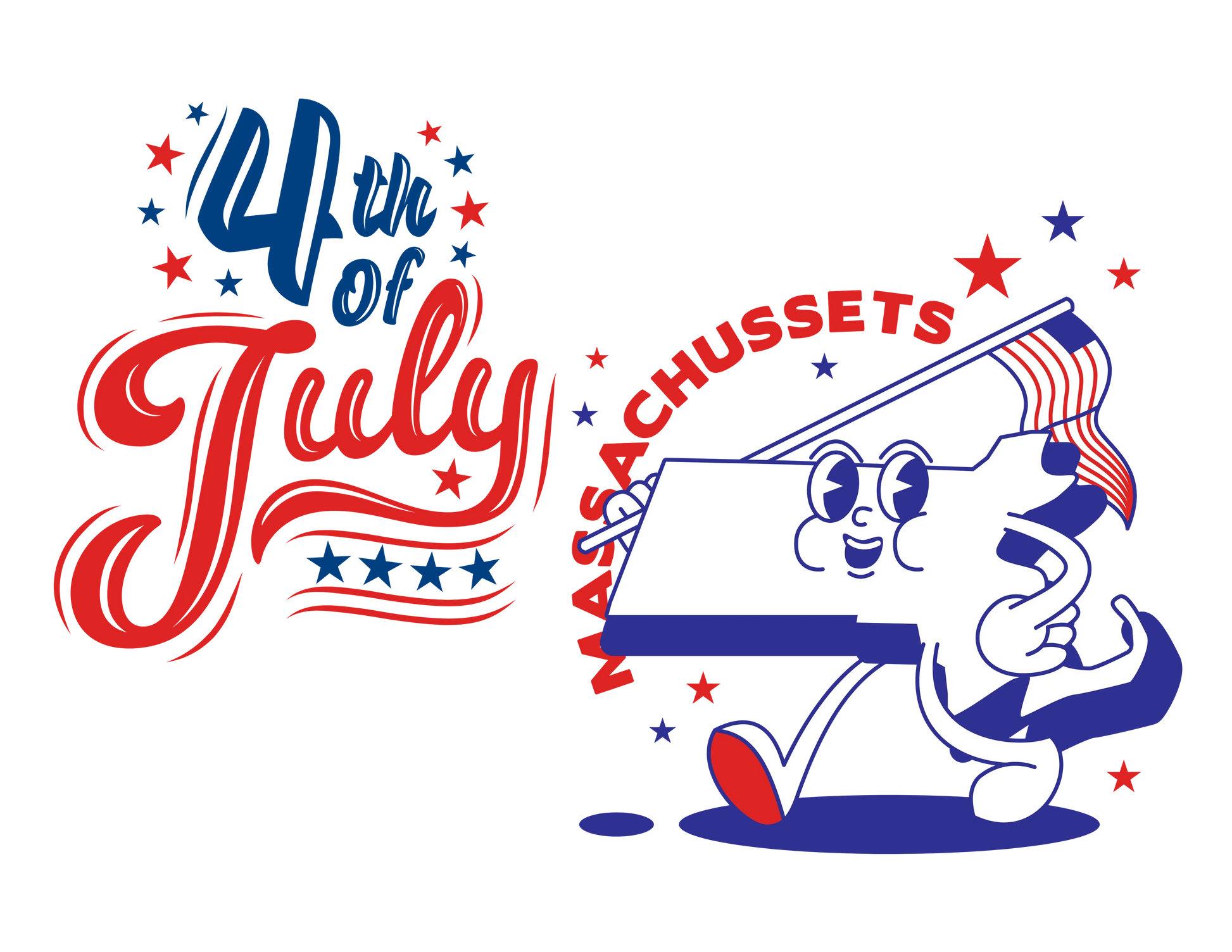 State Flag Pride - 4th of July Youth Tee - Personalizable - Whippie's