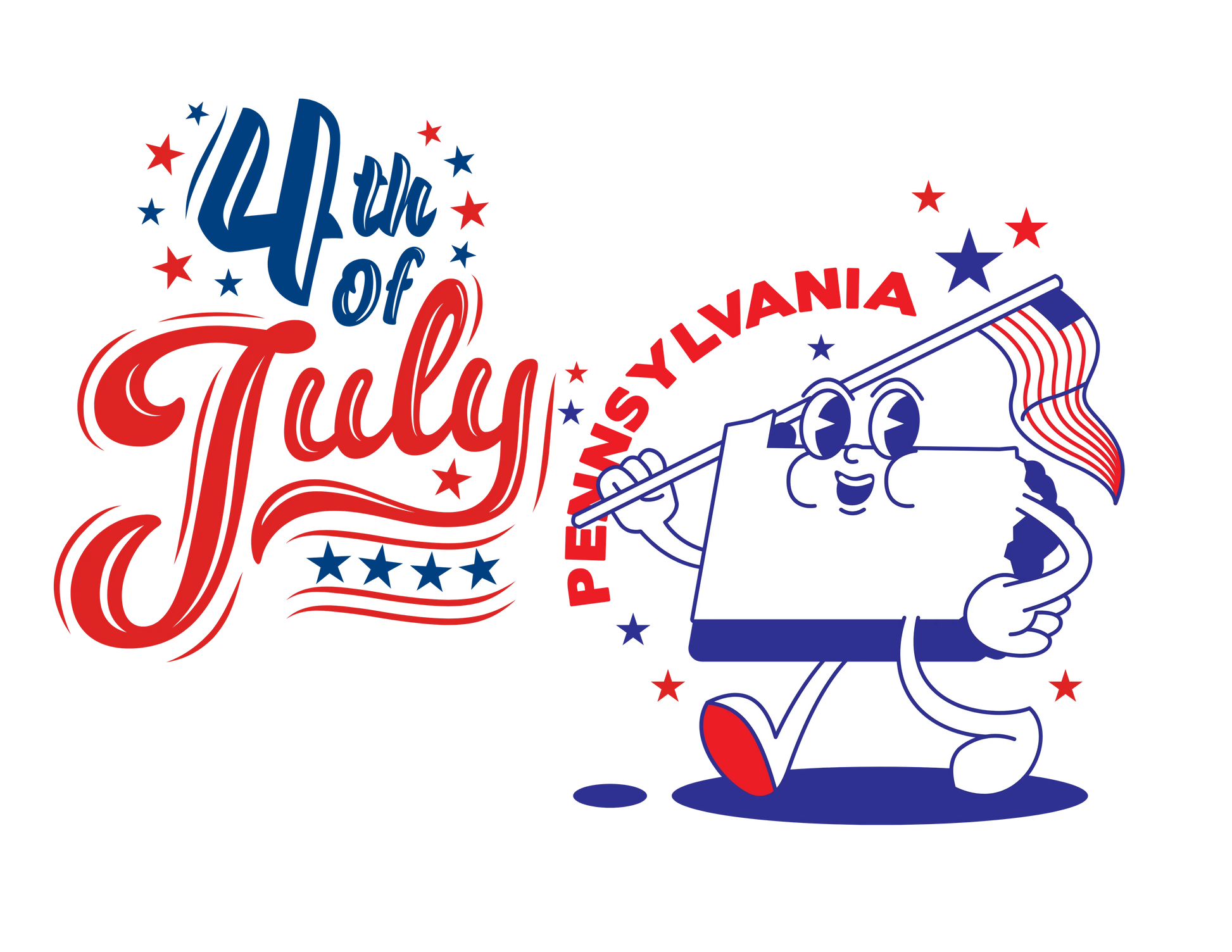 State Flag Pride - 4th of July Youth Tee - Personalizable - Whippie's