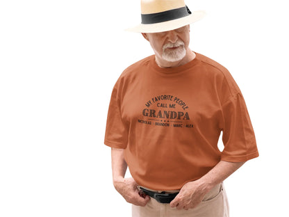 My Favorite People Call Me Grandpa - Personalized Unisex Jersey Tee - Whippie's