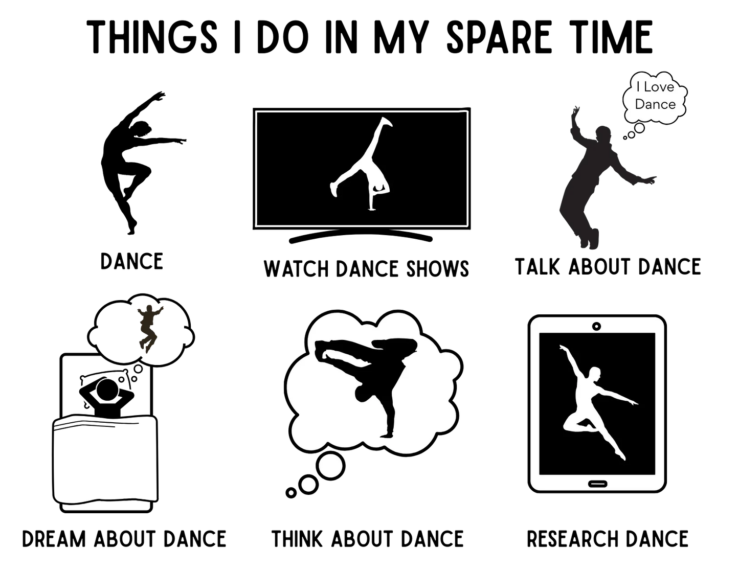 My Spare Time = Dance Time - Male Dancer - Unisex Tee - Personalizable - Whippie's