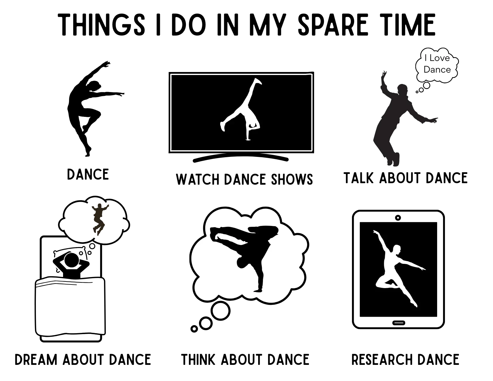 My Spare Time = Dance Time - Male Dancer - Unisex Tee - Personalizable - Whippie's