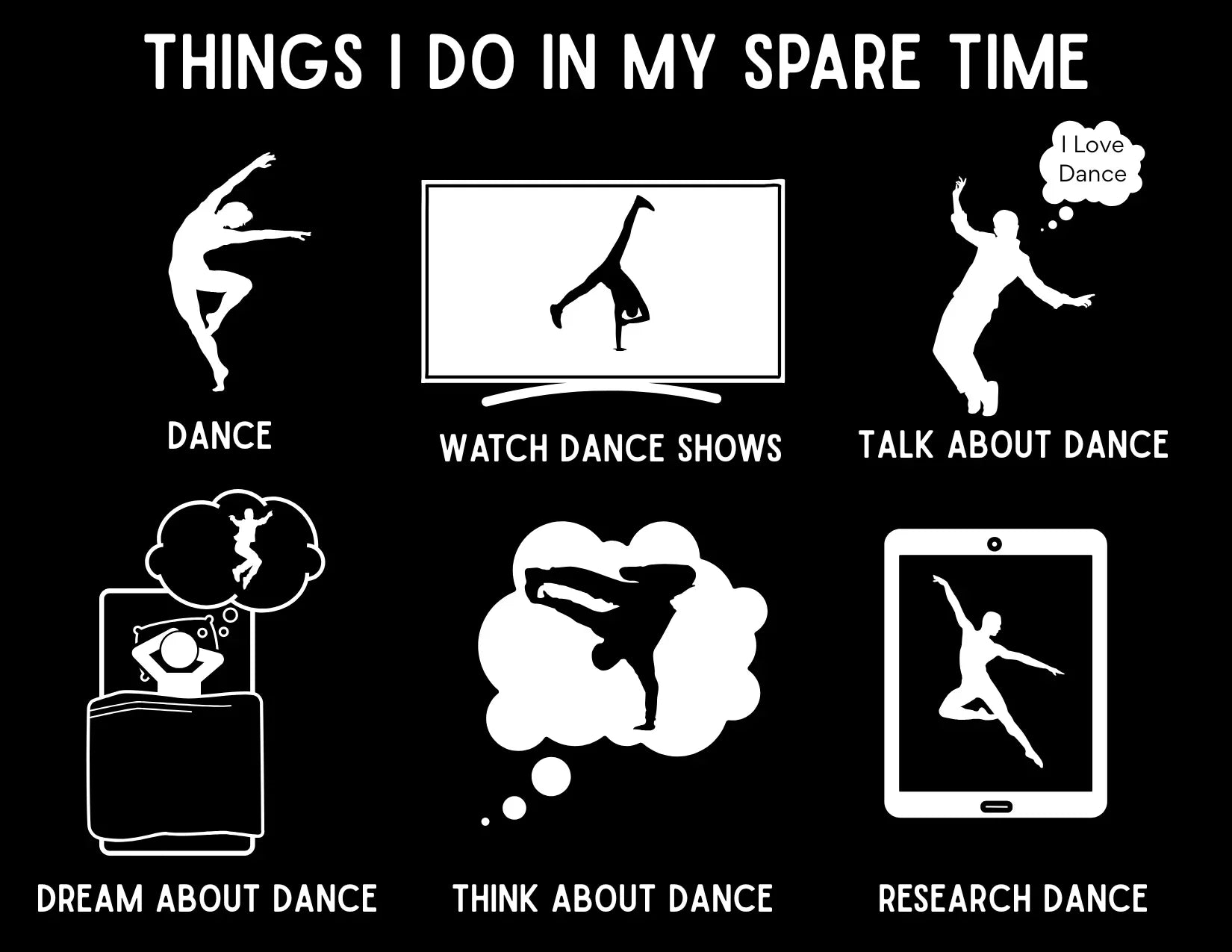 My Spare Time = Dance Time - Male Dancer - Unisex Tee - Personalizable - Whippie's