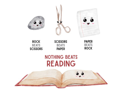 Nothing Beats Reading: Rock, Paper, Book Unisex Tee - Whippie's