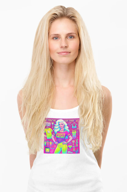 Dance Mom: You've Got This - White Haired Mom Flowy Racerback Tank - Whippie's