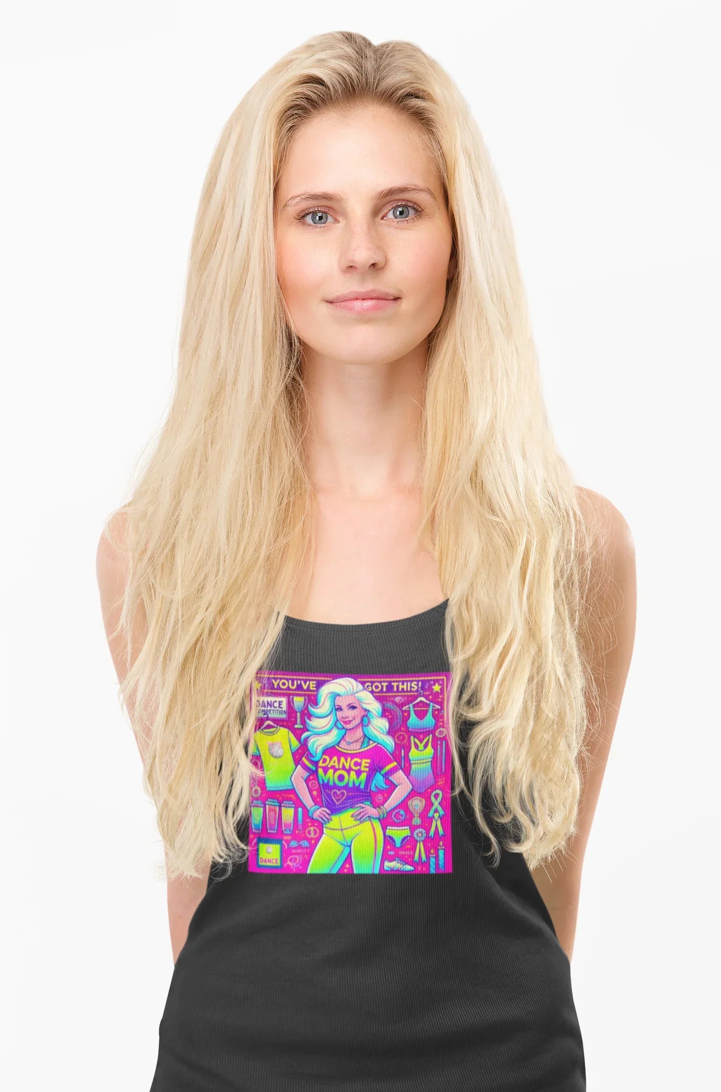 Dance Mom: You've Got This - White Haired Mom Flowy Racerback Tank - Whippie's