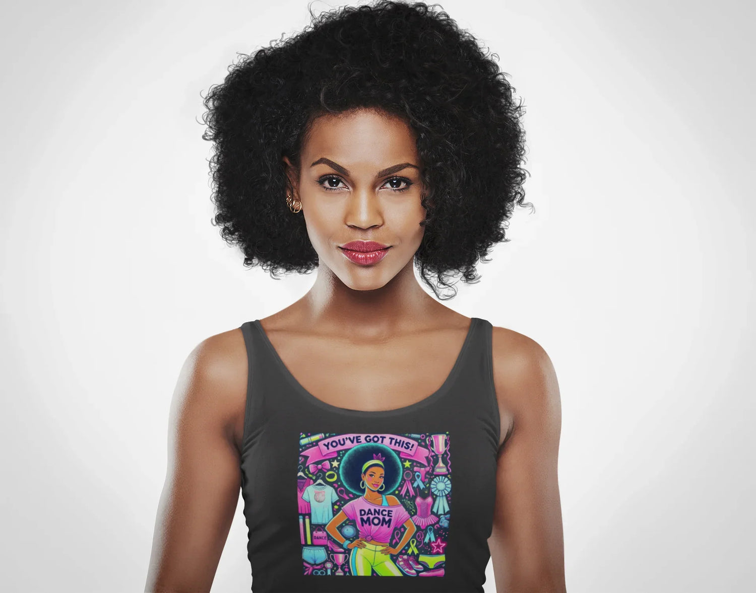 Dance Mom: You've Got This - Natural Hair Mom Flowy Racerback Tank - Whippie's