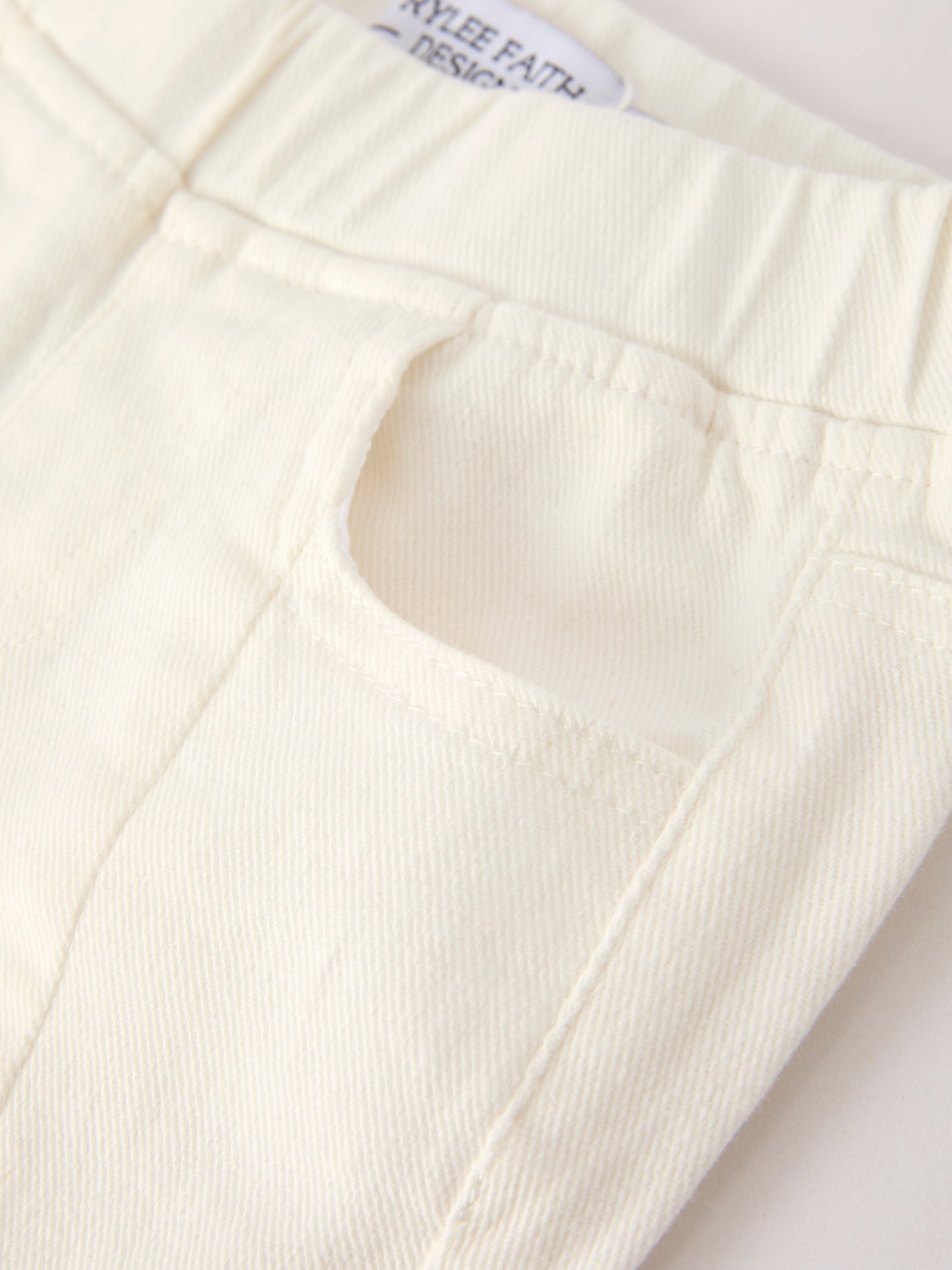 Charming White Denim Pantsss with Cute Bows