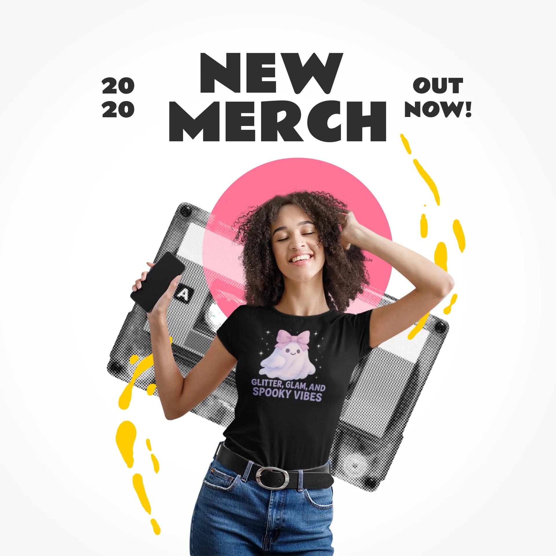 Glitter, Glam, & Spooky Vibes Women's Relaxed Tee - Whippie's