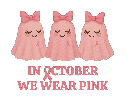 In October We Wear Pink: Cute Ghost Unisex Crewneck Sweatshirt - Whippie's