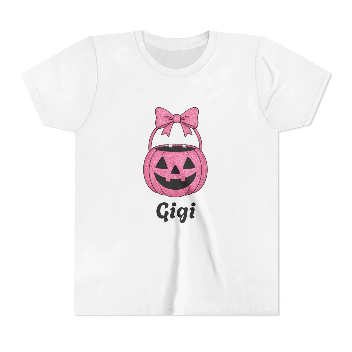 Pink Bow Halloween Friends Youth Tee - Personalizable