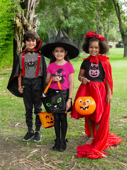 Pink Bow Halloween Friends Youth Tee - Personalizable