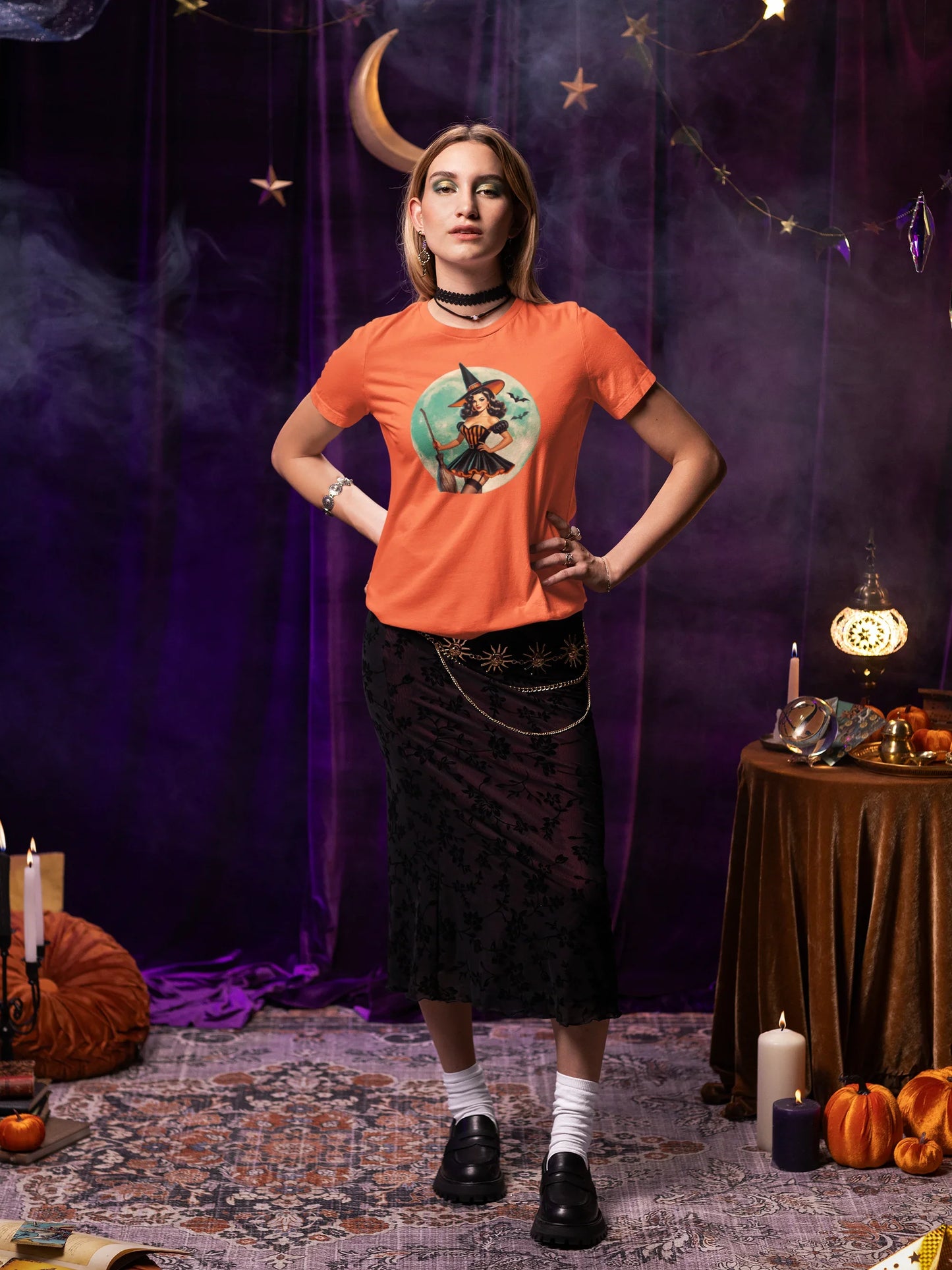 Bewitching Retro Witch Women's Favorite Tee - Fly High, Witchy Woman!