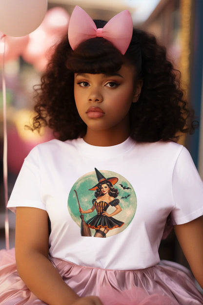 Bewitching Retro Witch Women's Favorite Tee - Fly High, Witchy Woman!