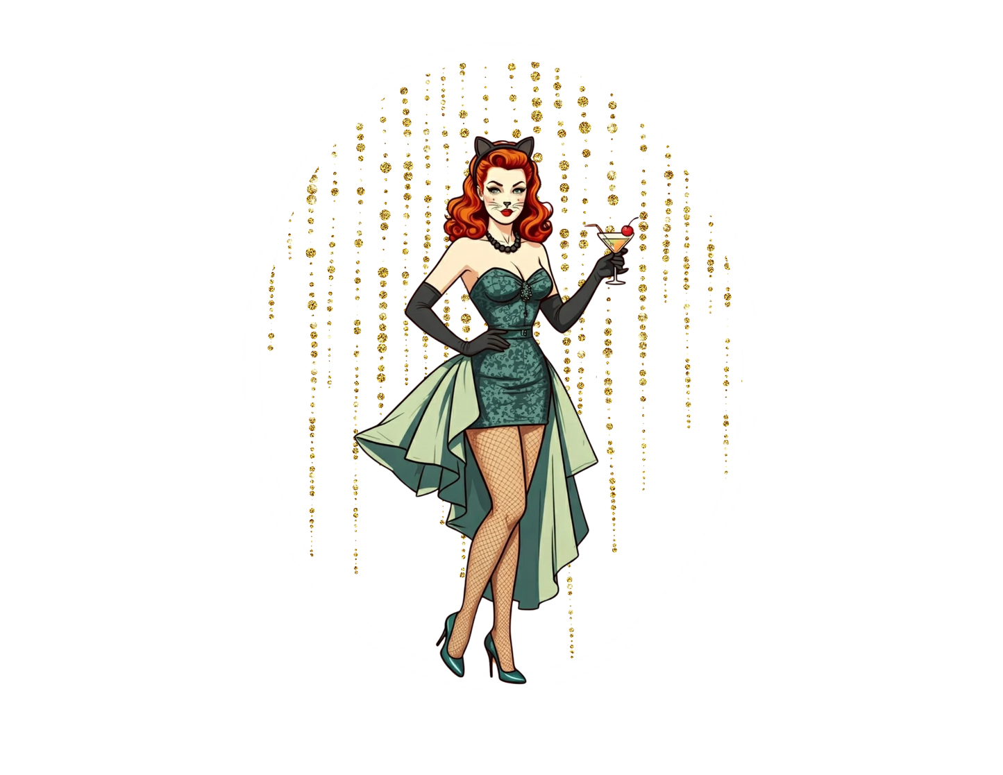 Crimson Enchantress: Bewitching Pinup Halloween Tee