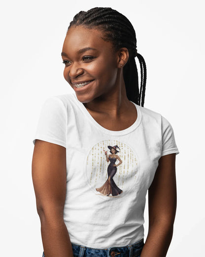 Midnight Glamour: Bewitching Pinup Halloween Tee