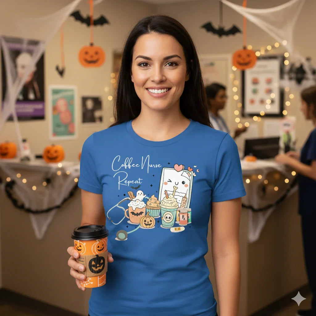 Coffee, Nurse, Repeat: Halloween Edition - Tired Nurse Tee