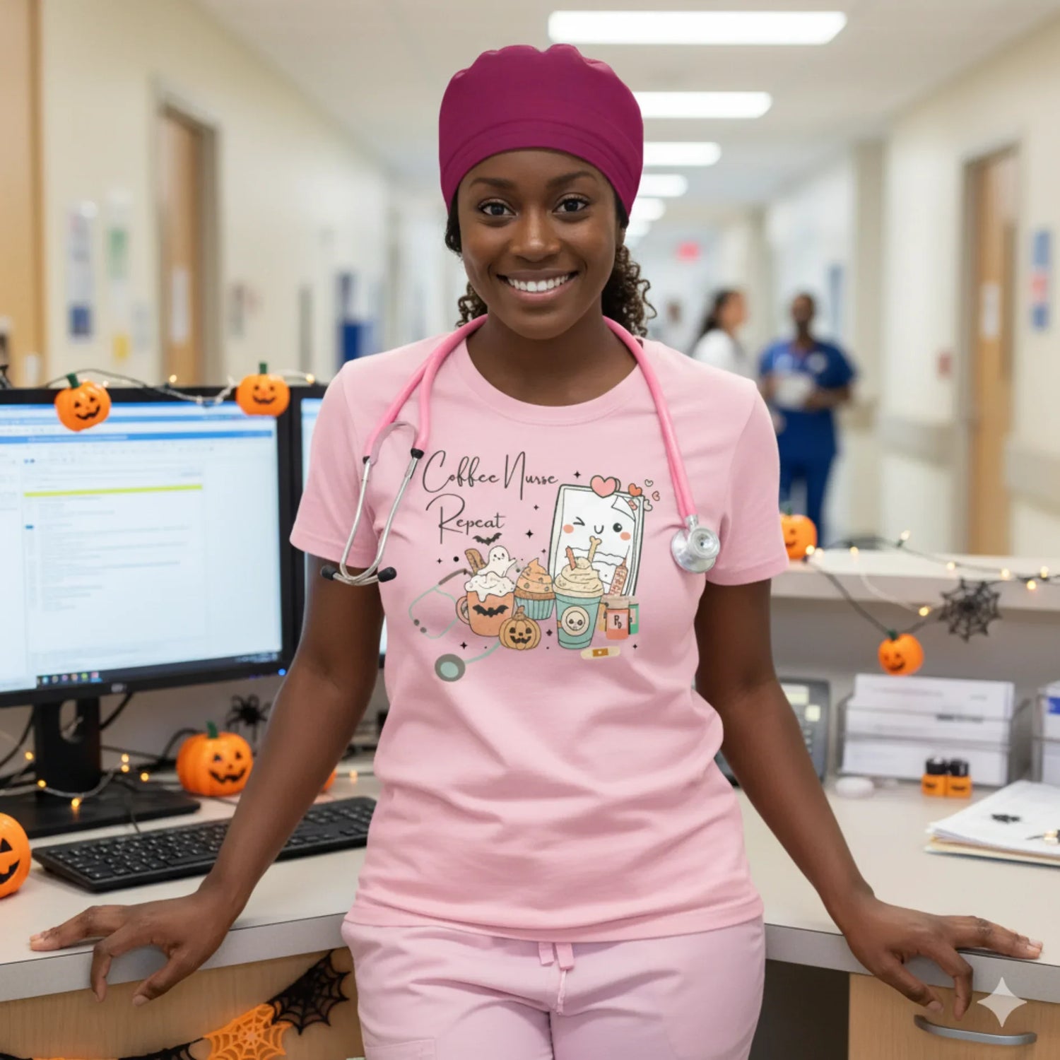 Coffee, Nurse, Repeat: Halloween Edition - Tired Nurse Tee