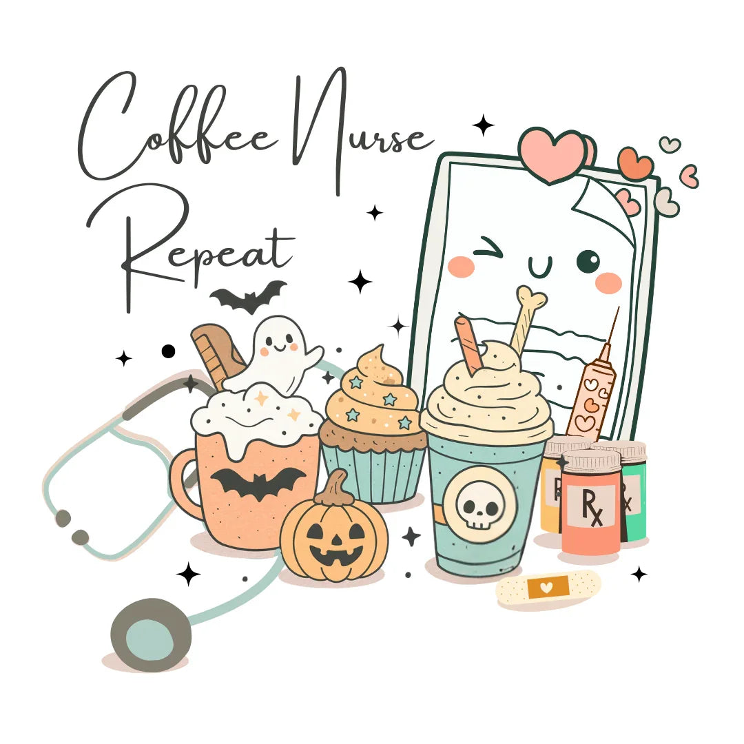 Coffee, Nurse, Repeat: Halloween Edition - Tired Nurse Tee