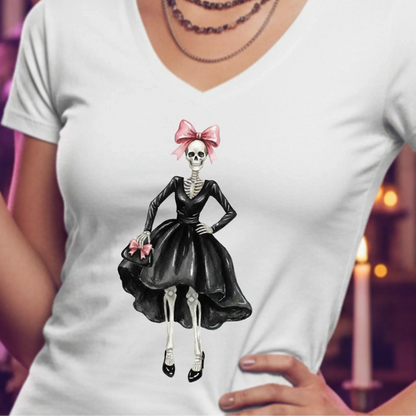 Skeleton Fashionista Women's Deep V-Neck Tee