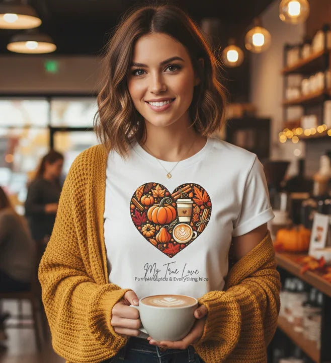 My True Love, Pumpkin Spice and Everything Nice | Women's Pumpkin Spice Tee