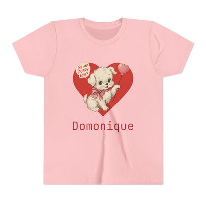 Matching Valentine Tee | Youth Puppy Love - Personalizable