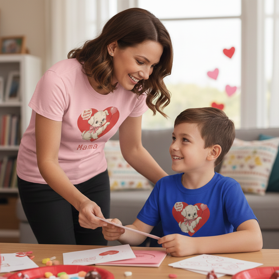 Matching Valentine Tee | Youth Puppy Love - Personalizable