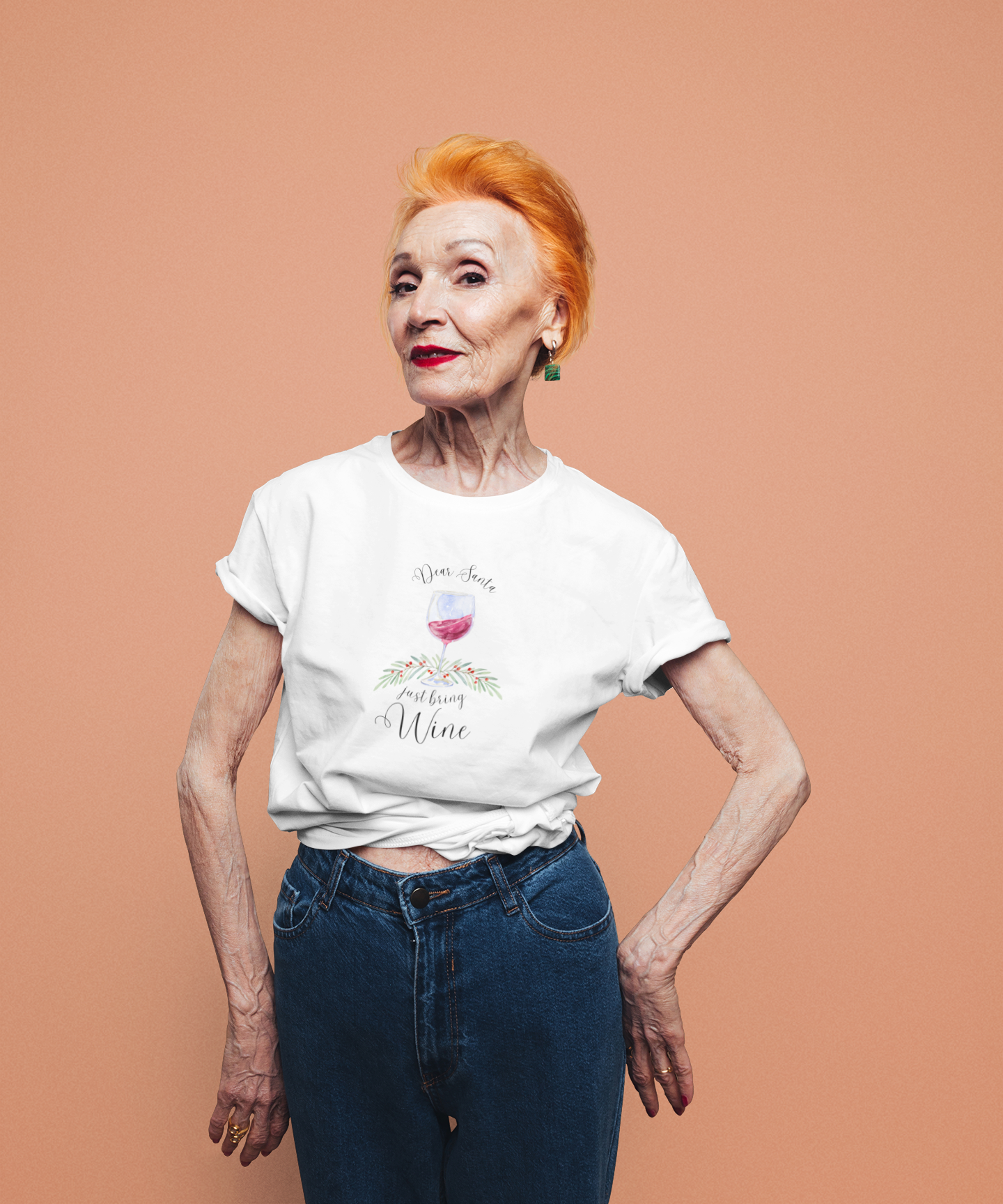 Dear Santa, Just Bring Wine - Women's Softstyle Tee