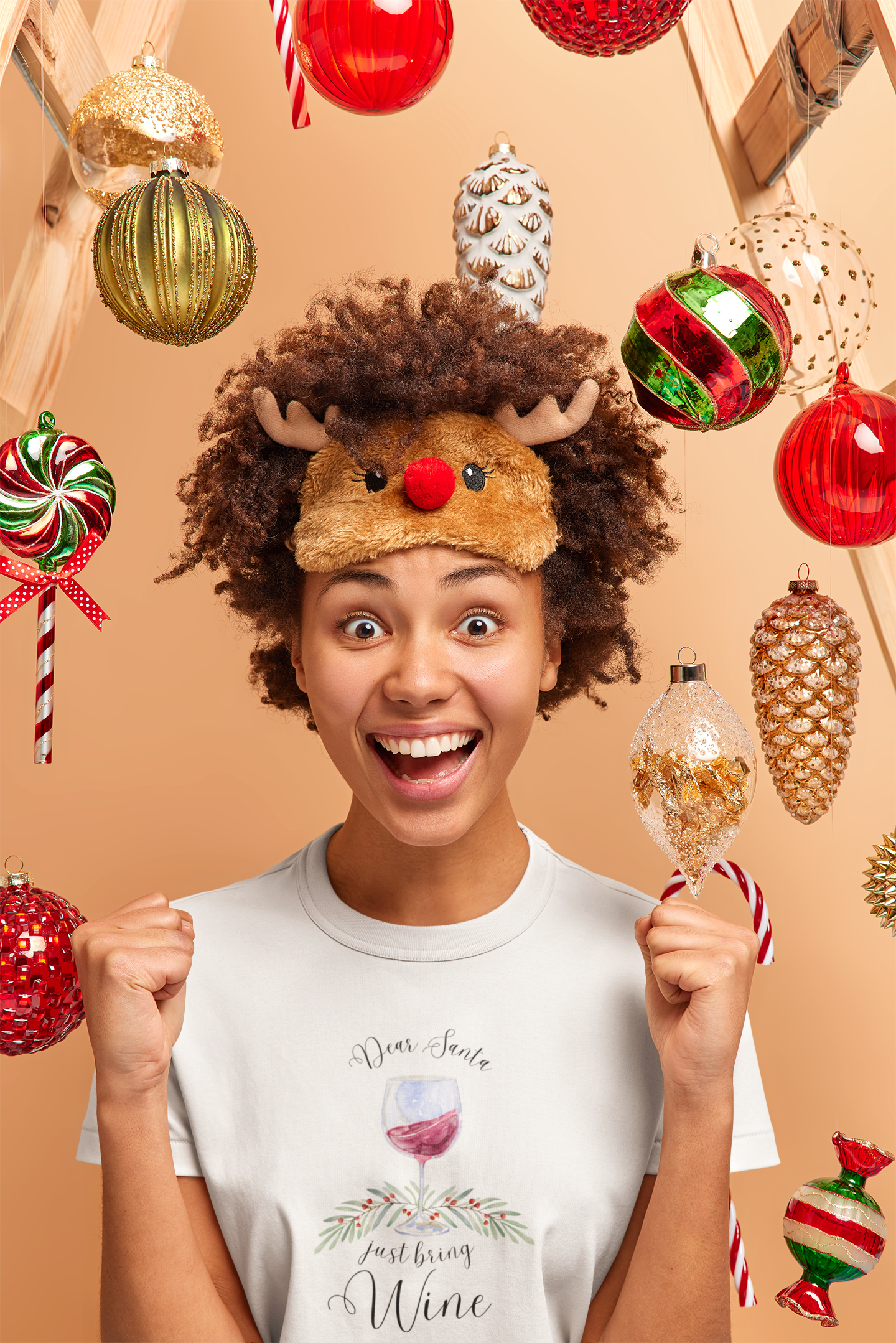 Dear Santa, Just Bring Wine - Women's Softstyle Tee