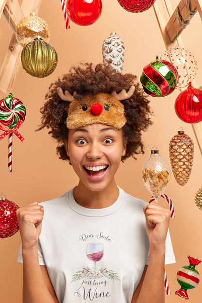 Dear Santa, Just Bring Wine - Women's Softstyle Tee