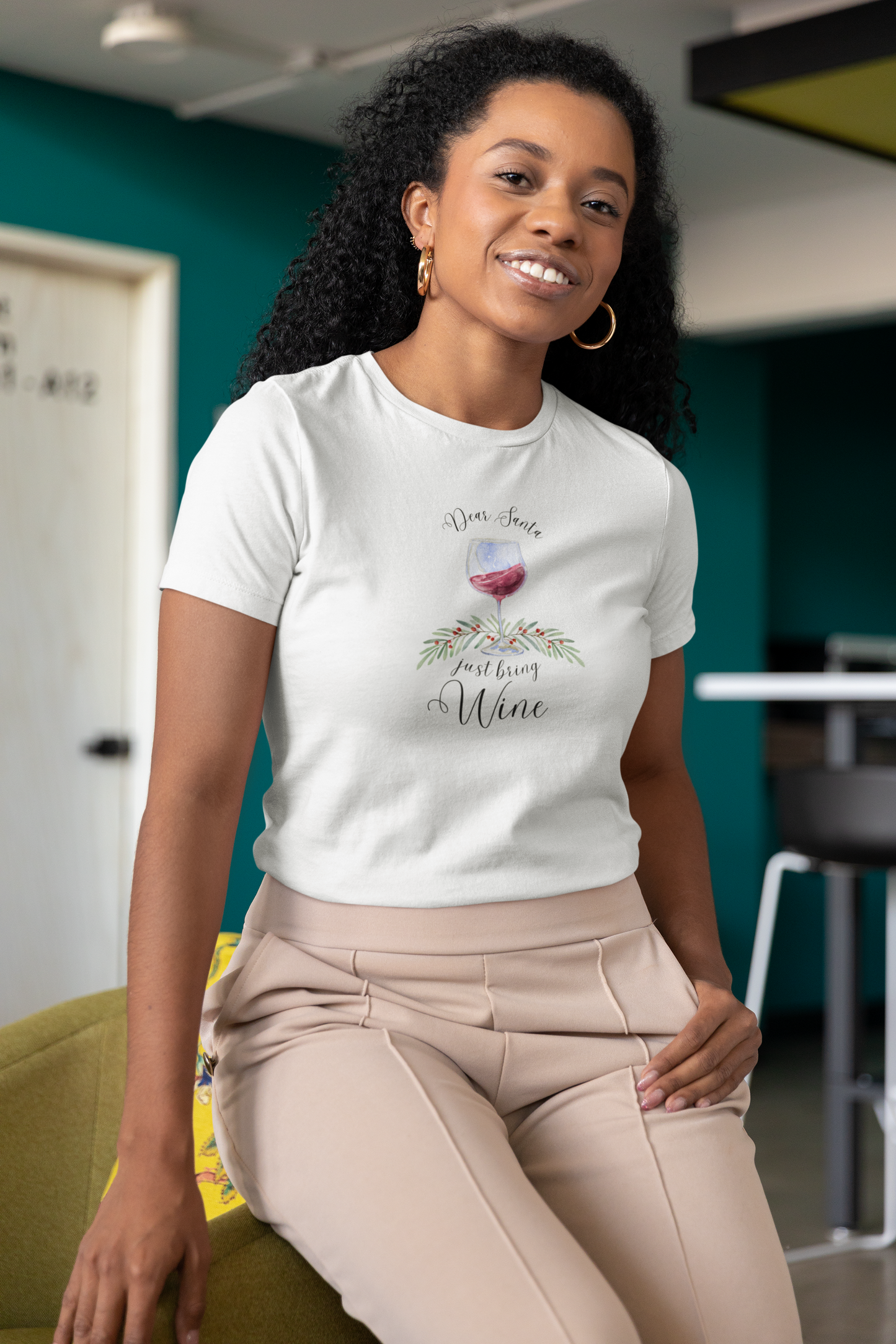 Dear Santa, Just Bring Wine - Women's Softstyle Tee