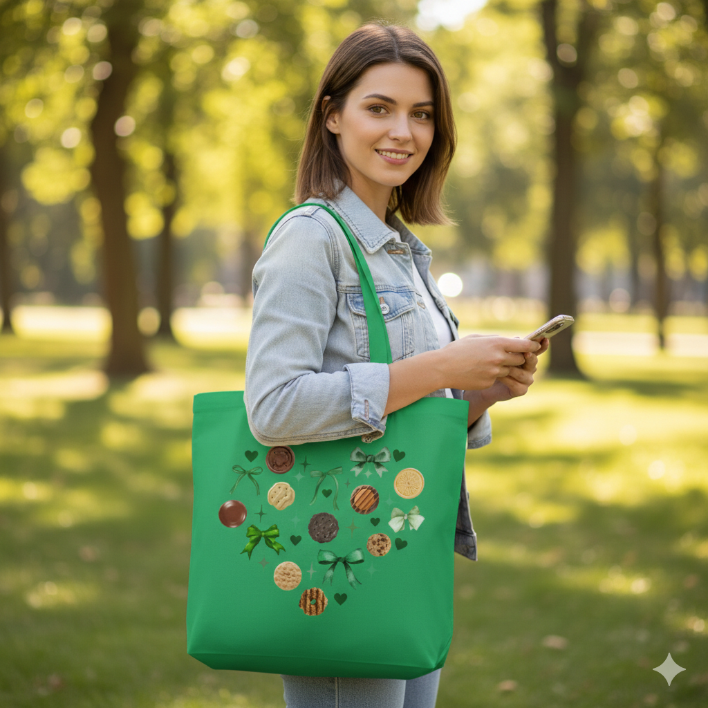 Heart Girl Scout Cookie Tote | Organic Canvas Market Bag