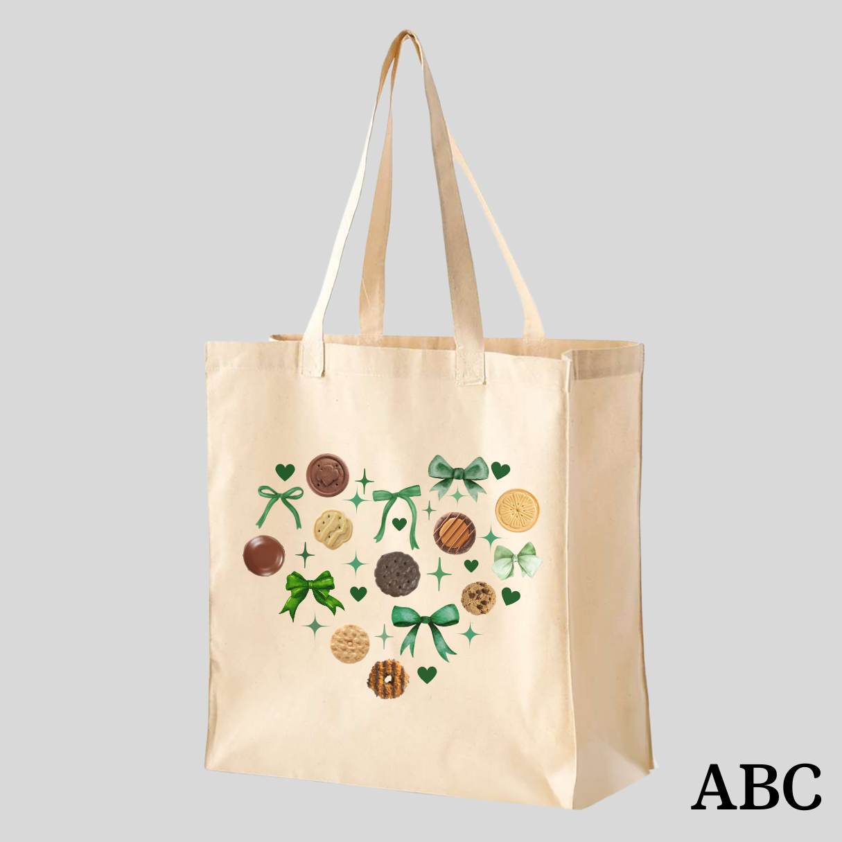 Heart Girl Scout Cookie Tote | Organic Canvas Market Bag