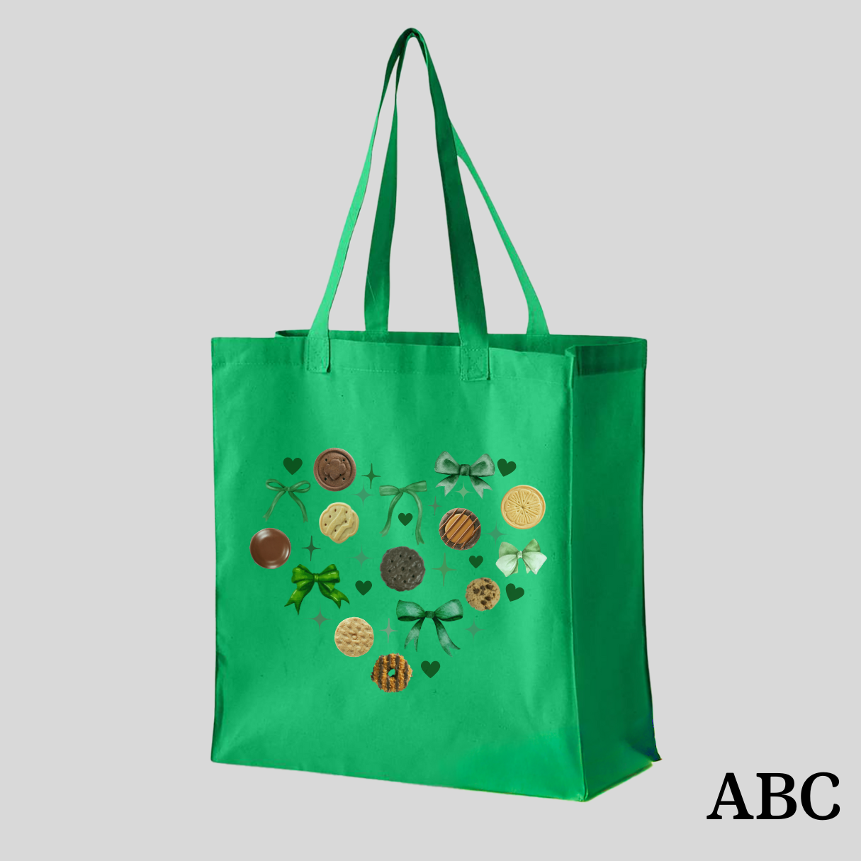 Heart Girl Scout Cookie Tote | Organic Canvas Market Bag