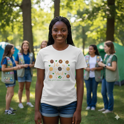 Life is Short, Eat Girl Scout Cookies Tee | Youth (ABC)