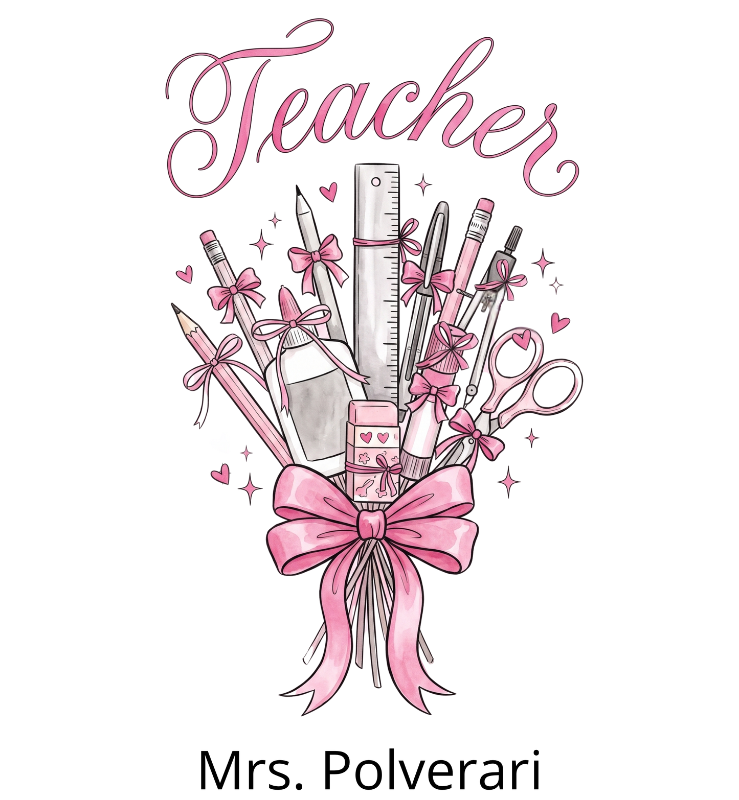 Teacher Appreciation Tee | Personalized Bow Teacher Shirt