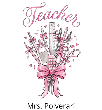 Teacher Appreciation Tee | Personalized Bow Teacher Shirt