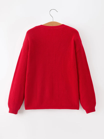 Mommy and Me Sweaters | Red Merry & Bows: Child pullover plain back