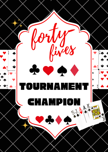 Forty-Fives Tournament Champion - Black Background - Unisex T-Shirt
