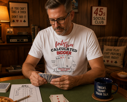 Calculated Bidder 45s Shirt | Play Smart Bid Safe Unisex Tee