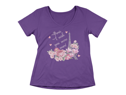 Paris, I Wish You Were Near! | Women's V-neck  Paris Shirt