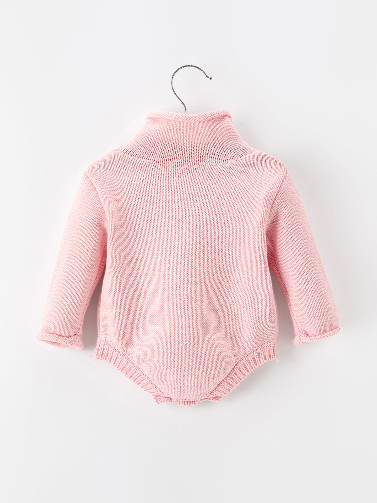 Baby cotton candy cane bow knit Christmas romper, additional product photograph 2